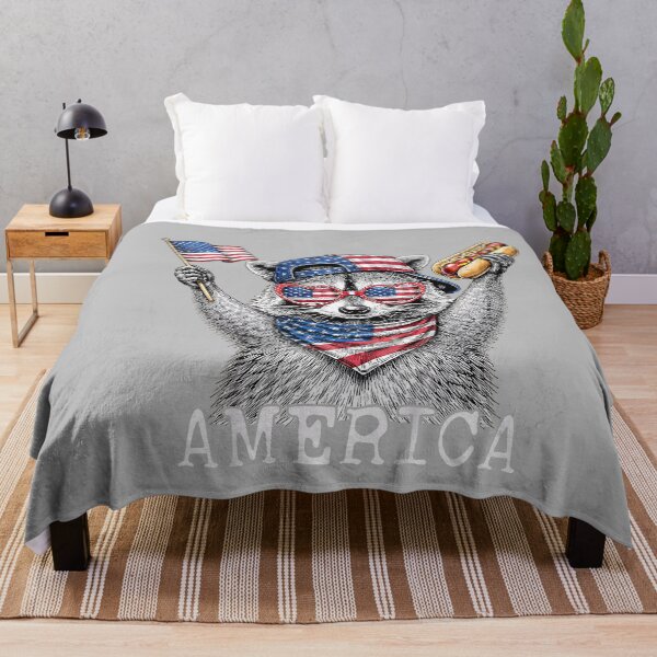 Item preview, America Raccoon Holding A Hot Dog Patriotic American Flag designed and sold by mjohnson9.