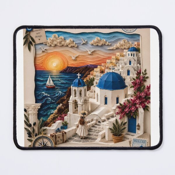 Item preview, Santorini Greece Art Work designed and sold by Freedom Line Studio.