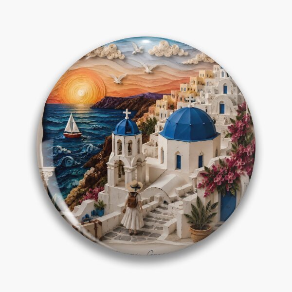 Item preview, Santorini Greece Art Work designed and sold by Freedom Line Studio.