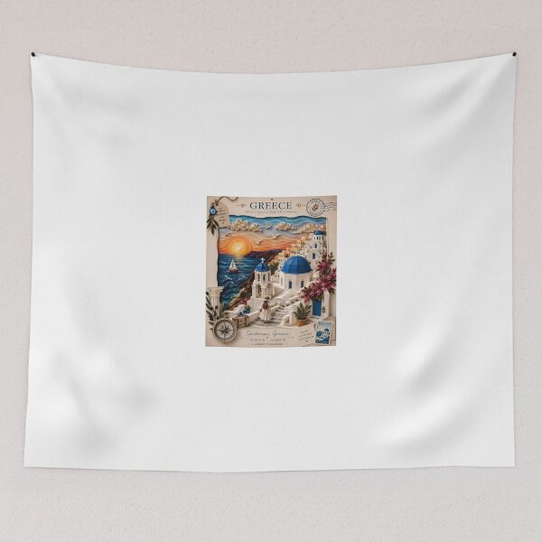 Item preview, Santorini Greece Art Work designed and sold by Freedom Line Studio.