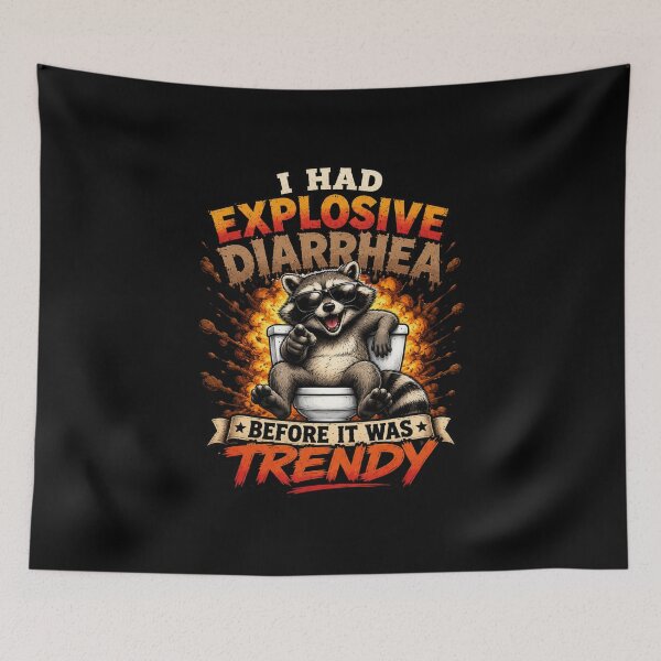 Item preview, Explosive Diarrhea, Unhinged Raccoon On Toilet designed and sold by MamaSweetea.