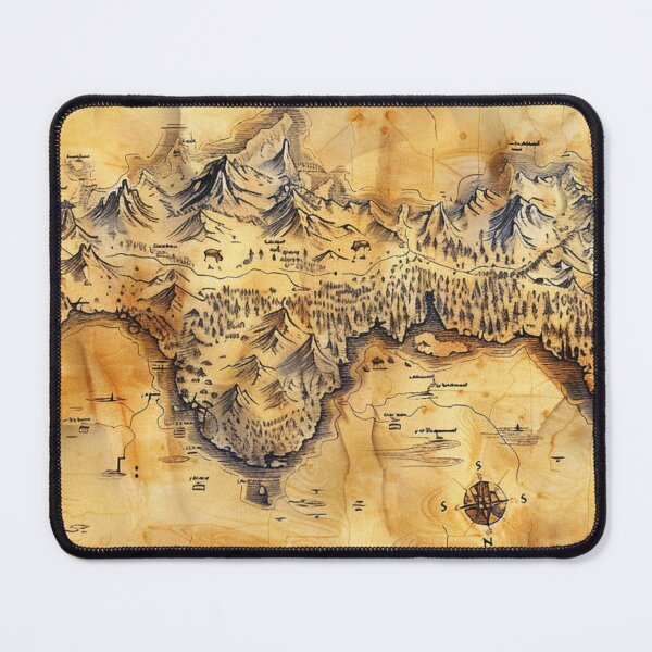 Item preview, Ancient Fantasy Map - Epic Explorer's Desk Mat & Wall Art designed and sold by VectorForge.
