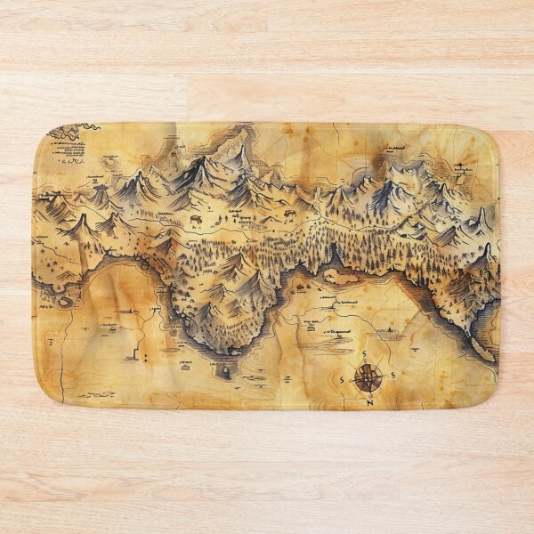 Item preview, Ancient Fantasy Map - Epic Explorer's Desk Mat & Wall Art designed and sold by VectorForge.