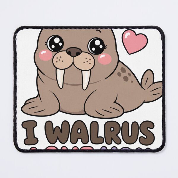 Item preview, I Walrus Love You Cute Kawaii Walrus with Hearts designed and sold by BoosterShop.