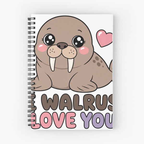 Item preview, I Walrus Love You Cute Kawaii Walrus with Hearts designed and sold by BoosterShop.