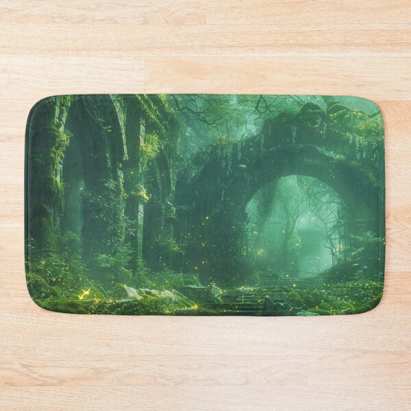 Item preview, Ancient Forest Ruins - Magical Realm Desk Mat designed and sold by VectorForge.