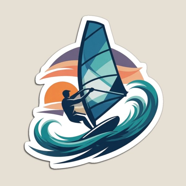 Item preview, Sea Vibes - Blue Teal Windsurfer Sunset designed and sold by SilentPowerArt.