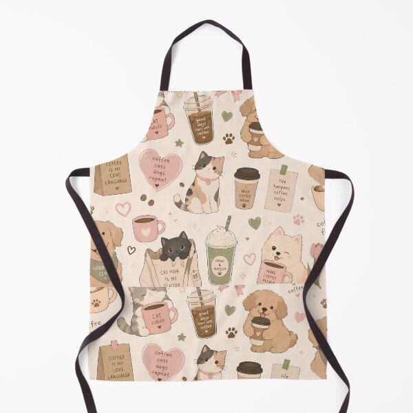 Item preview, Pastel Coffee Lover Cat & Dog Aesthetic | Cozy Gen Z Cute Animal Design designed and sold by flowerpower999.
