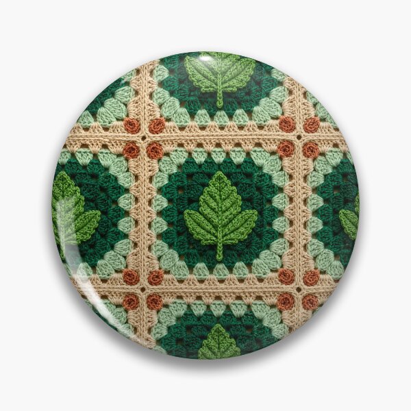Item preview, Green Leaf Crochet Square Botanical Sage Autumn designed and sold by LuisWorks.