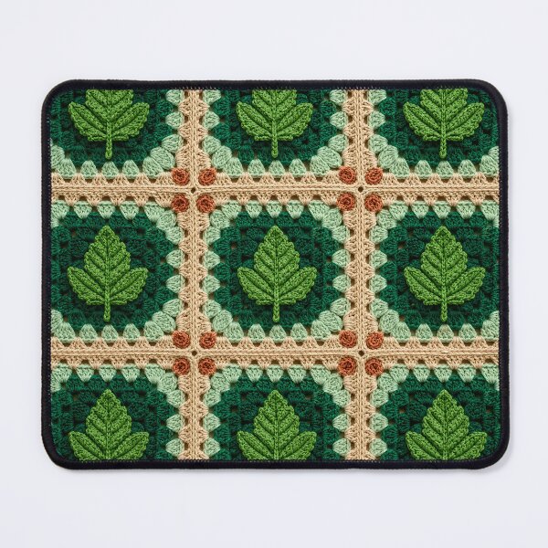 Item preview, Green Leaf Crochet Square Botanical Sage Autumn designed and sold by LuisWorks.