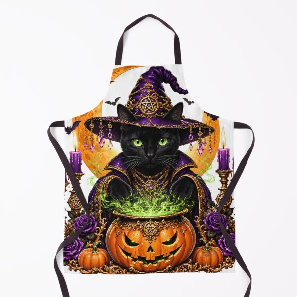 Item preview, Black Cat Witch Halloween Magic designed and sold by MoonStitch.