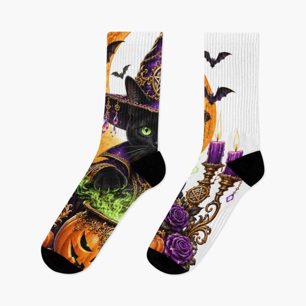 Item preview, Black Cat Witch Halloween Magic designed and sold by MoonStitch.