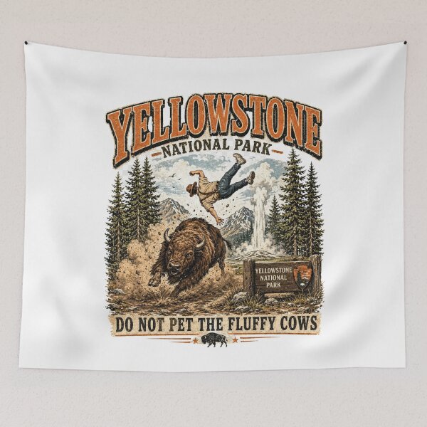 Item preview, Yellowstone National Park Do Not Pet The Fluffy Cows Vintage designed and sold by MaskedTarget.
