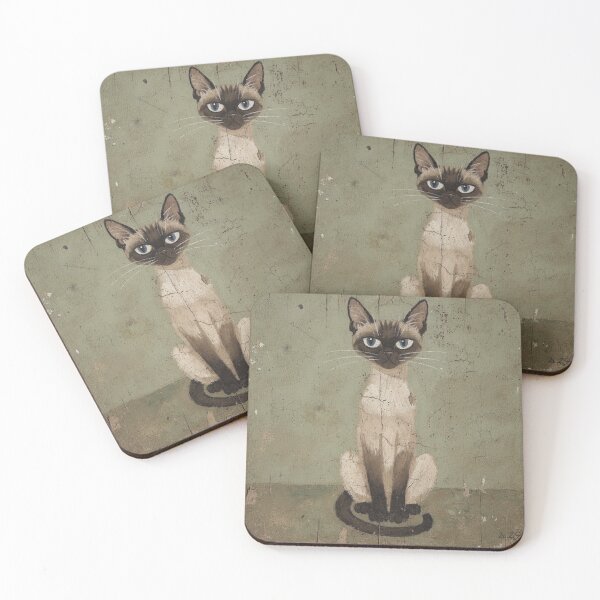 Item preview, Dignified Siamese Cat Folk Art designed and sold by PictorialWhimsy.