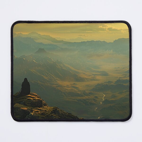 Item preview, Lone Wanderer Sunset - Epic High Fantasy Desk Mat designed and sold by VectorForge.