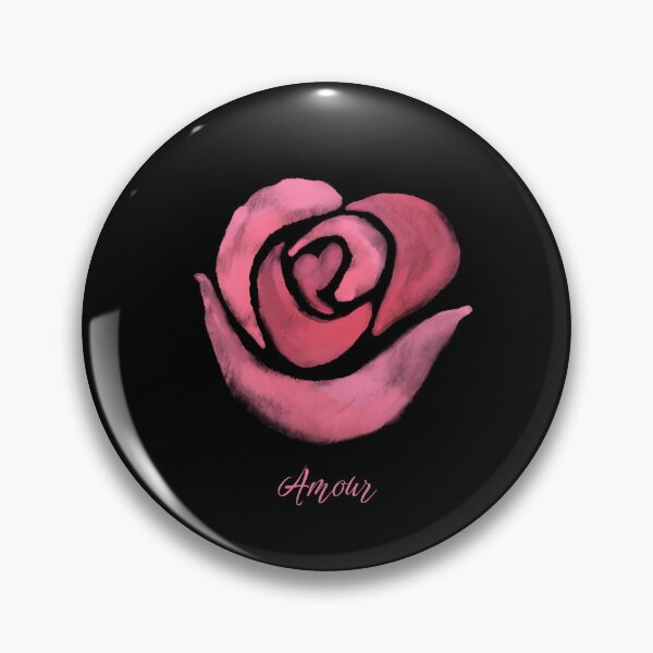 Item preview, Amour Aesthetic Pink Watercolor Rose Love Quote Art designed and sold by Kidix Arts.