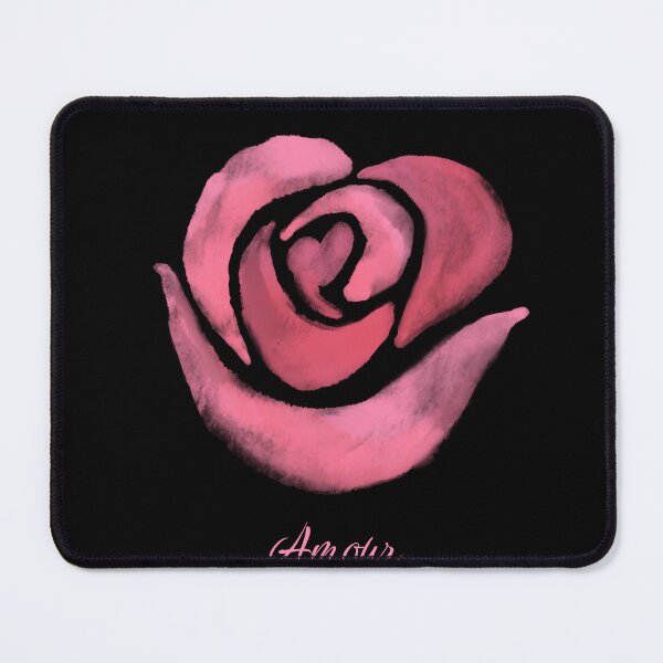 Item preview, Amour Aesthetic Pink Watercolor Rose Love Quote Art designed and sold by Kidix Arts.