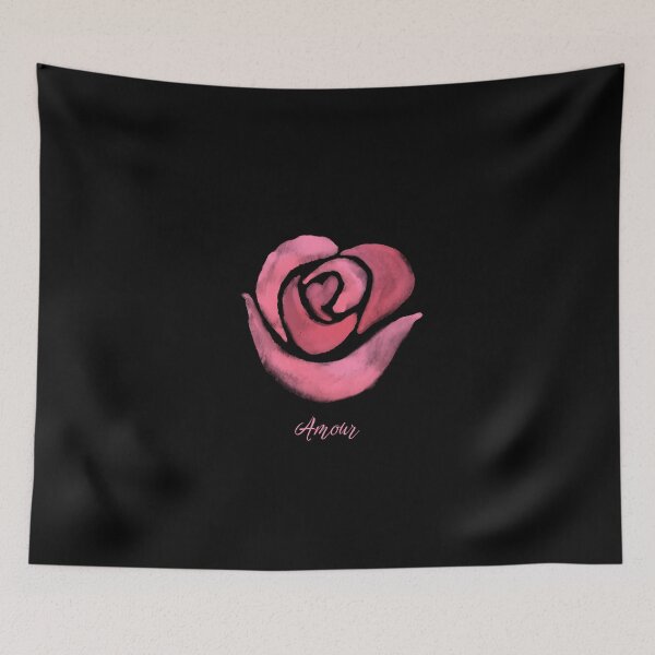 Item preview, Amour Aesthetic Pink Watercolor Rose Love Quote Art designed and sold by Kidix Arts.