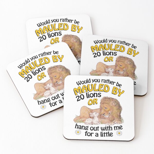 Item preview, Would You Rather Be Mauled By 20 Lions Or Hang Out With Me Funny Cat And Lion Meme designed and sold by PixlCrypt.