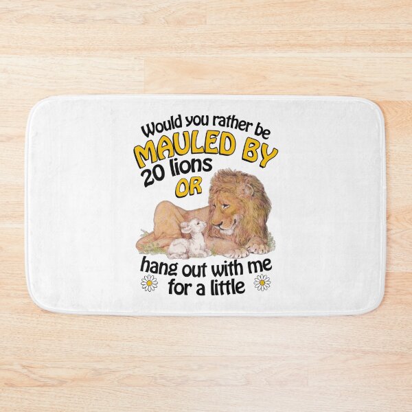 Item preview, Would You Rather Be Mauled By 20 Lions Or Hang Out With Me Funny Cat And Lion Meme designed and sold by PixlCrypt.