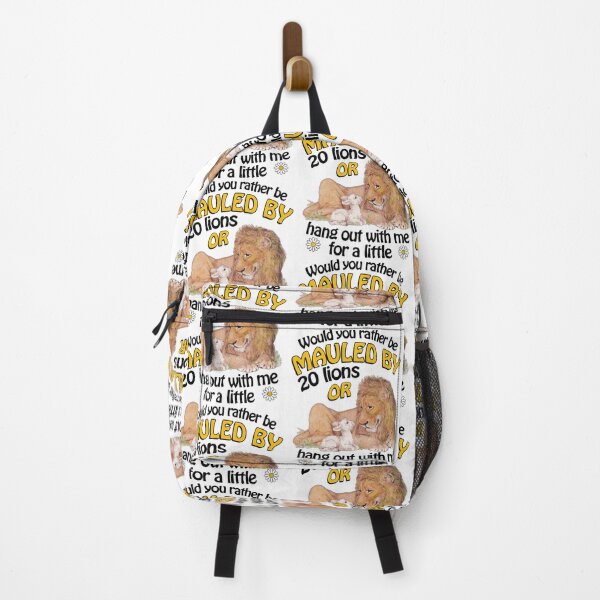 Item preview, Would You Rather Be Mauled By 20 Lions Or Hang Out With Me Funny Cat And Lion Meme designed and sold by PixlCrypt.