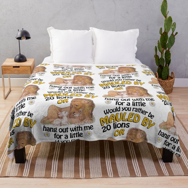 Item preview, Would You Rather Be Mauled By 20 Lions Or Hang Out With Me Funny Cat And Lion Meme designed and sold by PixlCrypt.