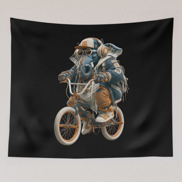 Item preview, Cool Streetwear Elephant Riding BMX Bike Green Jacket Art designed and sold by PANNARUK THAILAND.