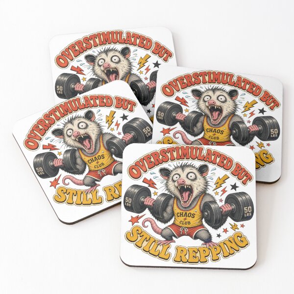 Item preview, Overstimulated But Still Repping Funny Opossum Gym designed and sold by GraphixKing999.