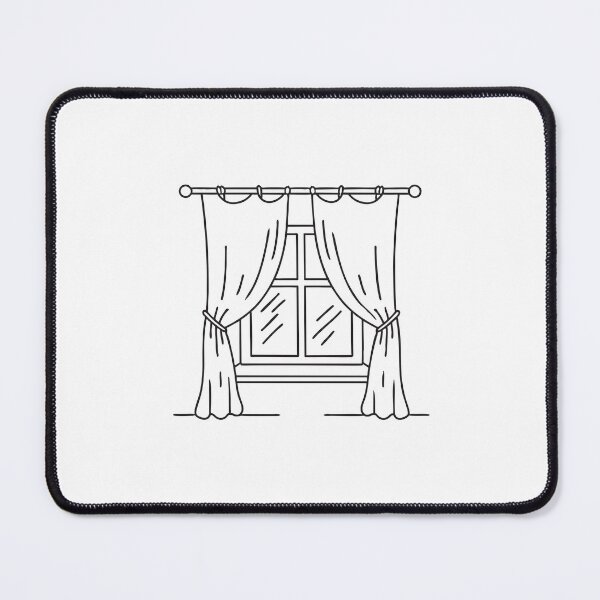 Item preview, A curtain lifted by a string next to the window designed and sold by rasagamastore.