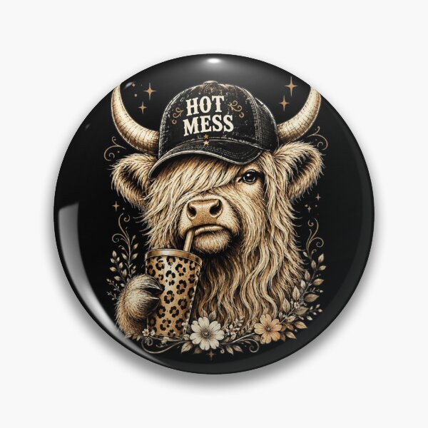 Item preview, Hot Mess Highland Cow Funny Cute Coffee Lover Graphic designed and sold by MaskedTarget.