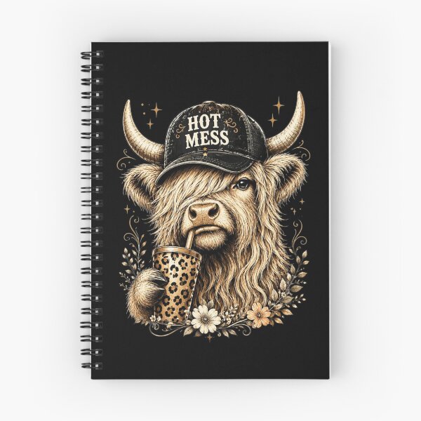 Item preview, Hot Mess Highland Cow Funny Cute Coffee Lover Graphic designed and sold by MaskedTarget.