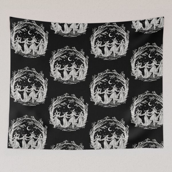 Item preview, Dancing Witches Moon Forest Vintage Pagan Halloween Magic designed and sold by PixlCrypt.
