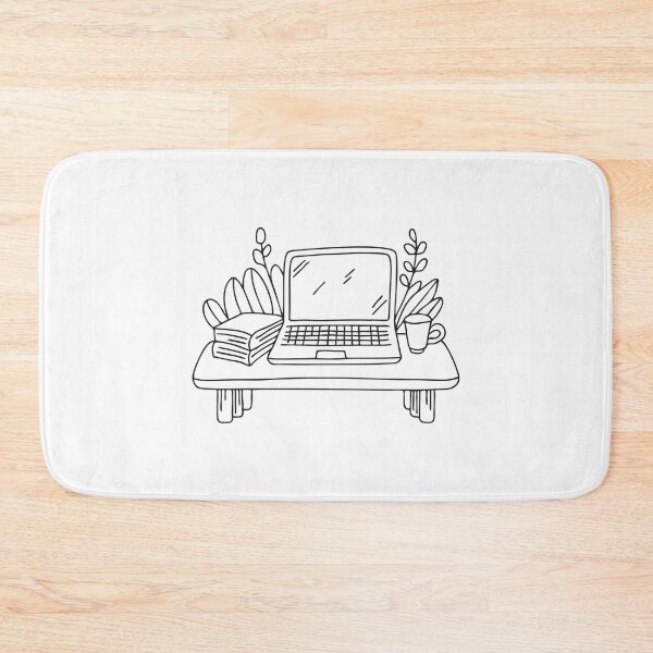Item preview, A laptop set on a stone bench in a university courtyard designed and sold by rasagamastore.