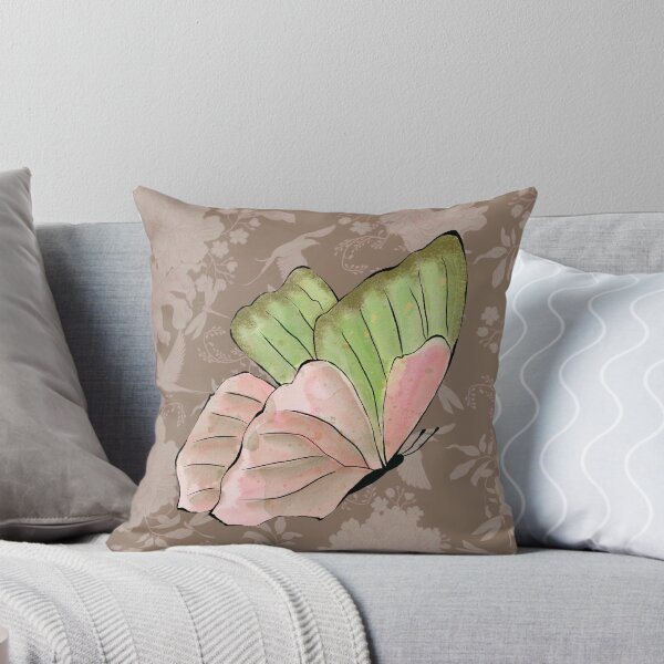 Item preview, Watercolor Butterfly Illustration on Vintage Floral Background designed and sold by TheCnvsstdFinds.