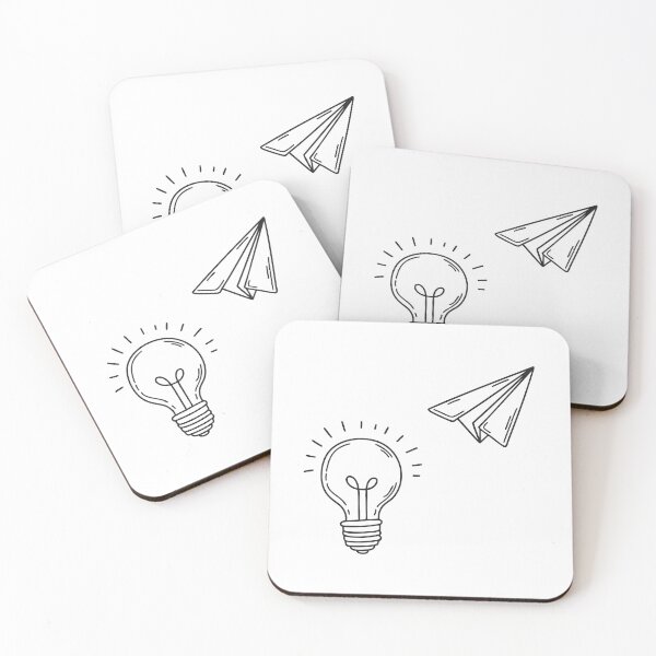 Item preview, A paper airplane gliding upward past a ceiling bulb designed and sold by rasagamastore.