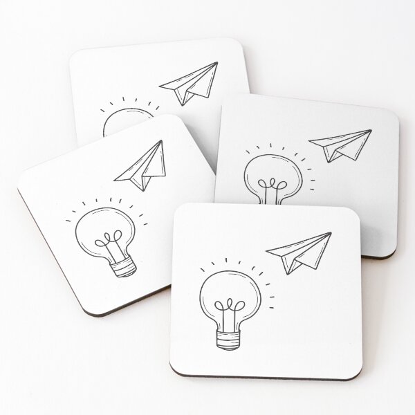 Item preview, A paper airplane shooting past a hanging lightbulb designed and sold by rasagamastore.