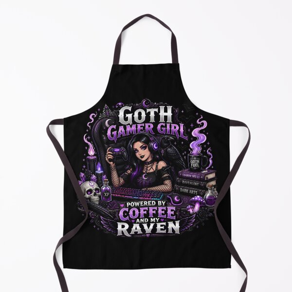Item preview, Goth Gamer Girl Powered By Coffee And My Raven designed and sold by BadhbhLoot.