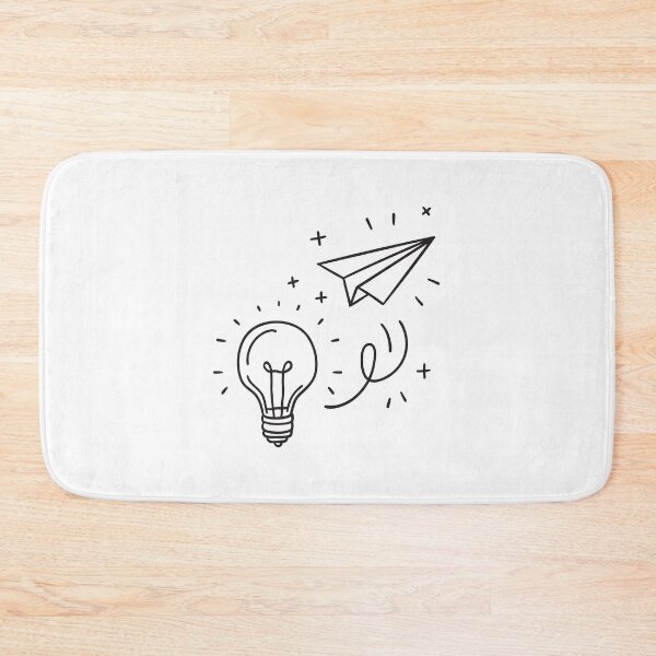 Item preview, A paper plane flying upward near a glowing bulb designed and sold by rasagamastore.