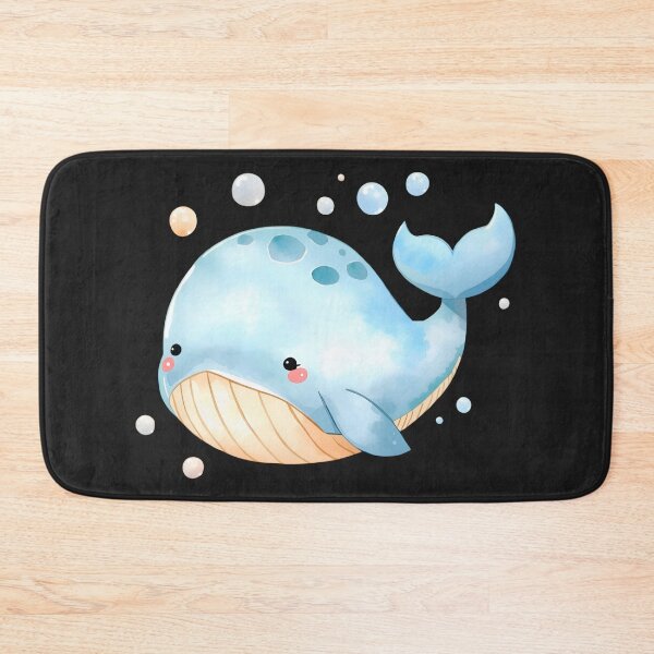 Item preview, Cute Kawaii Blue Whale Watercolor Illustration | Adorable Ocean Animal | Pastel Sea Life Cartoon Sticker designed and sold by PrintelloTH.