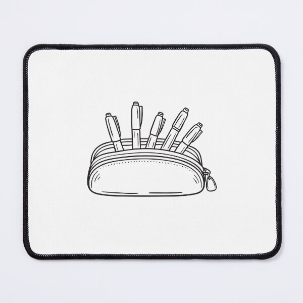 Item preview, A pencil case left open with pens spilling across the table designed and sold by rasagamastore.