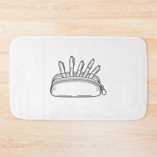 Item preview, A pencil case left open with pens spilling across the table designed and sold by rasagamastore.