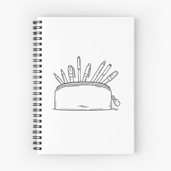 Item preview, An unzipped pencil pouch with pens scattered out designed and sold by rasagamastore.