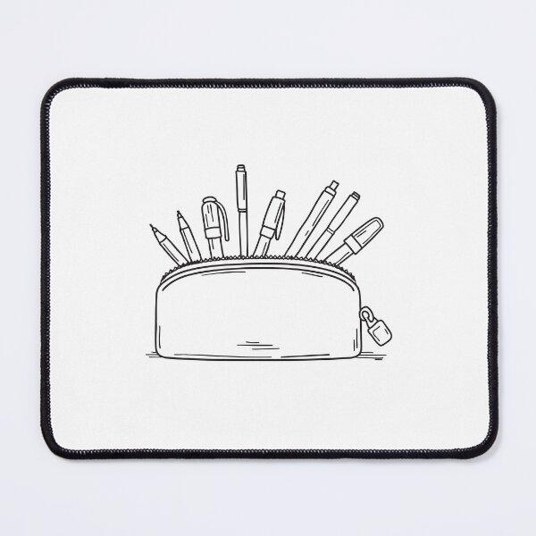 Item preview, An unzipped pencil pouch with pens scattered out designed and sold by rasagamastore.