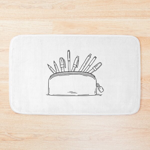Item preview, An unzipped pencil pouch with pens scattered out designed and sold by rasagamastore.