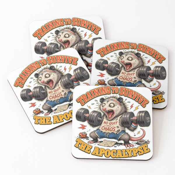 Item preview, Training To Survive The Apocalypse Funny Gym Opossum designed and sold by GraphixKing999.