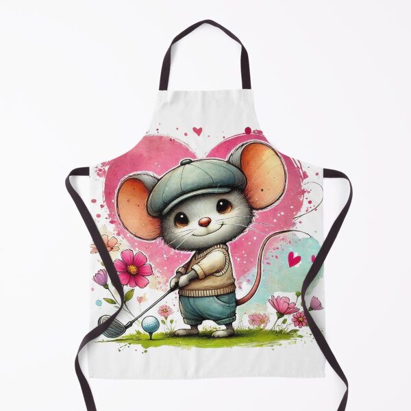 Item preview, Cute golf mouse with heart – Watercolor golf design designed and sold by Ginetta0815.