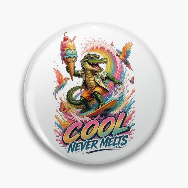Item preview, Cool Never Melts Surfing Crocodile designed and sold by Sovereign Supply Co..