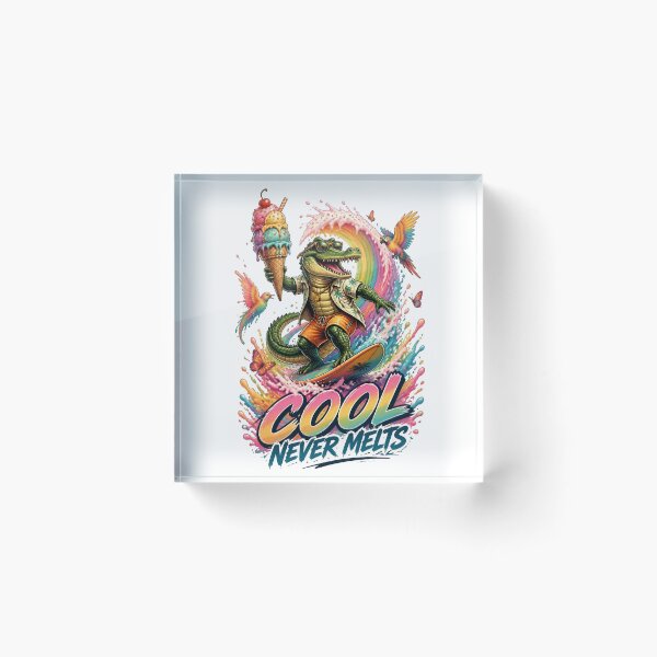 Item preview, Cool Never Melts Surfing Crocodile designed and sold by Sovereign Supply Co..