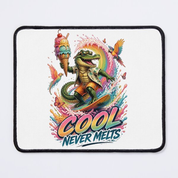Item preview, Cool Never Melts Surfing Crocodile designed and sold by Sovereign Supply Co..