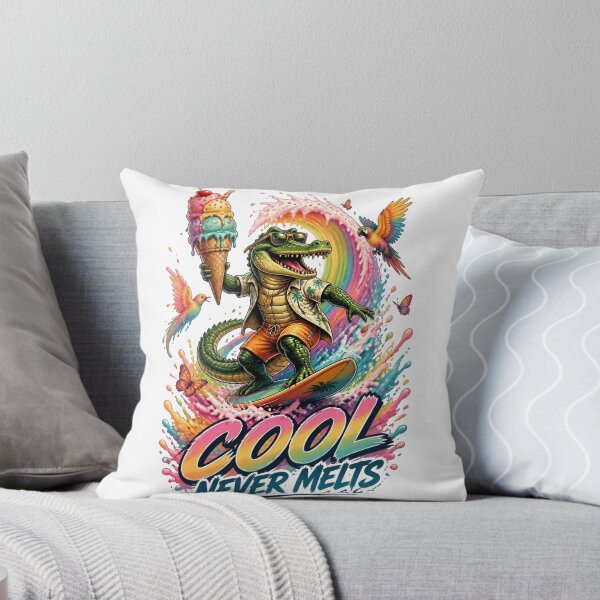Item preview, Cool Never Melts Surfing Crocodile designed and sold by Sovereign Supply Co..